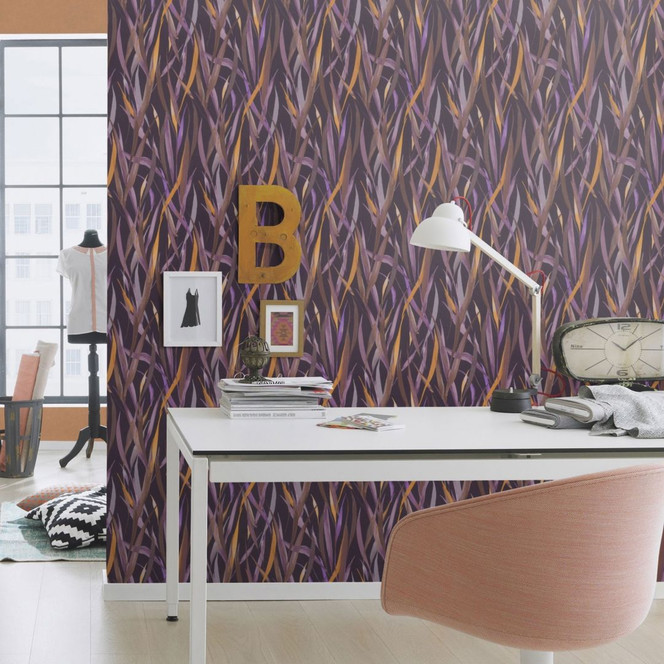 Pflanzentapete, Vliestapete Paraiso lila