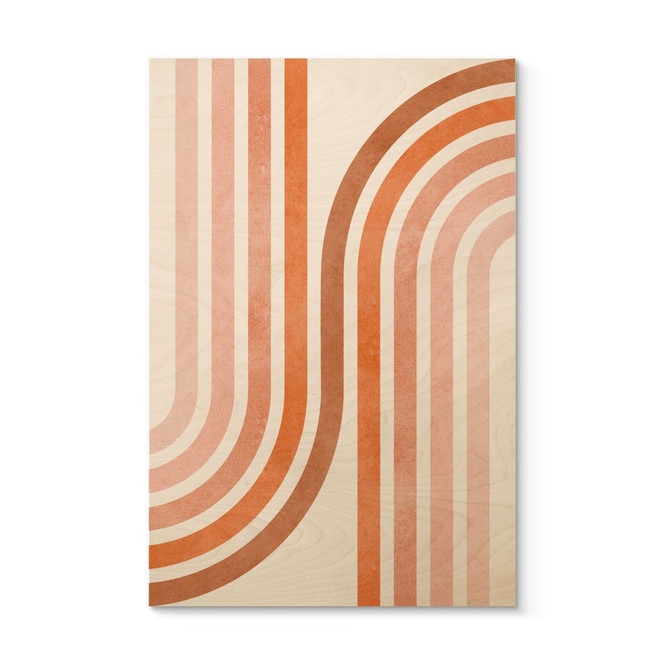 Holzbild Fliessende Geometrie im Retro-Look - Costa