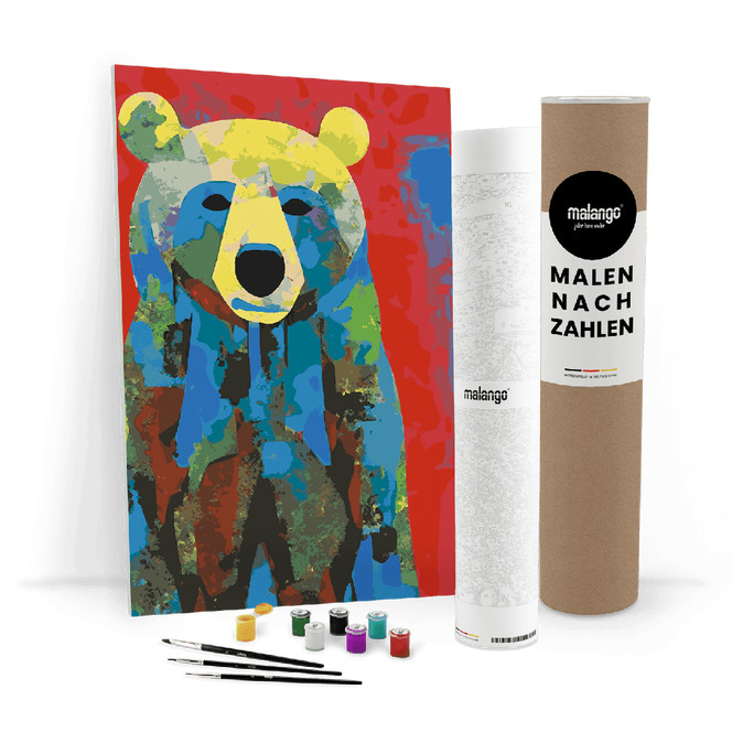 Malen nach Zahlen Leinwandbild - Bär Bodo