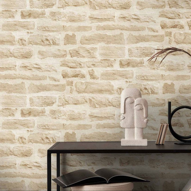 A.S. Création Vliestapete Wood and Stone Tapete in Steinoptik Naturstein beige, creme