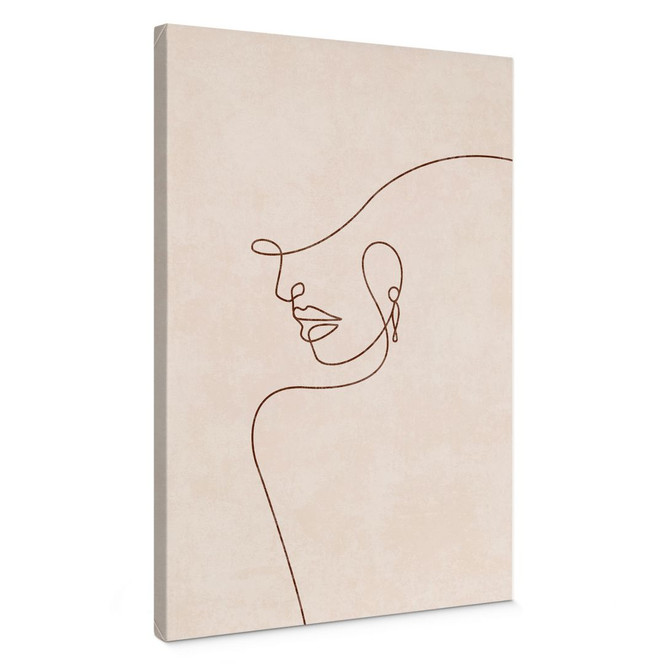 Leinwandbild Zarte Konturen einer Frau - Line Art - Tunaboylu