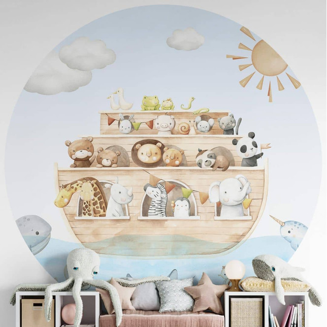 Babyzimmer Fototapete Oliver Robins - Arche Noah - Rund - Selbstklebend/Vlies