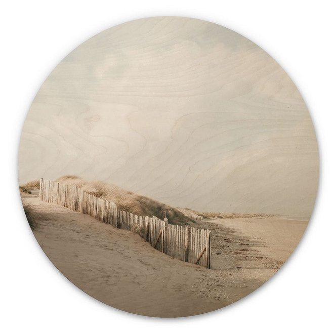 Holzbild Dünenlandschaft an der Nordsee - Annie - Rund