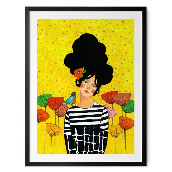 Poster Porträt Frau - Blumenmädchen im Sommergarten - Hülya