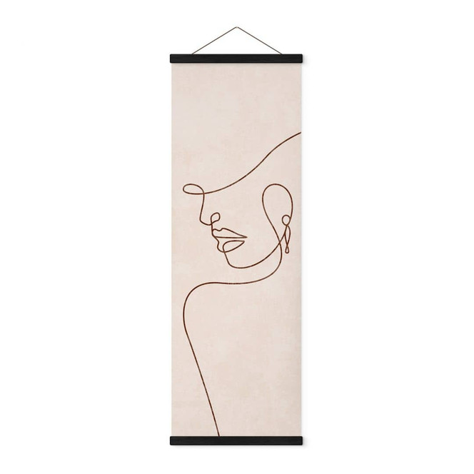 Stoffbild Zarte Konturen einer Frau - Line Art - Tunaboylu - Panorama