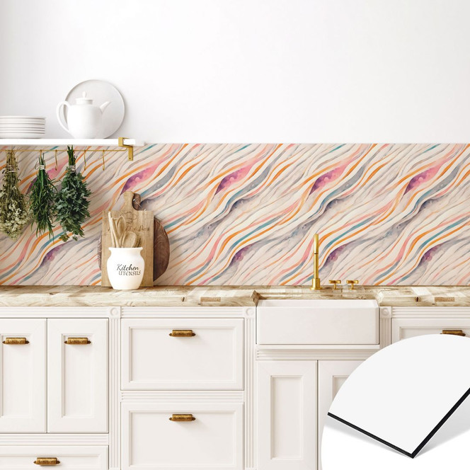 Küchenrückwand Abstrakte bunte Wellen - Treechild