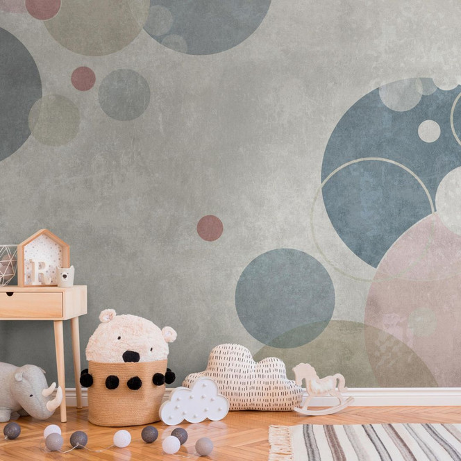 Livingwalls Tapete mit Kreisen Metropolitan Stories THE WALL Vliestapete gepunktet grau, beige - Bild 1