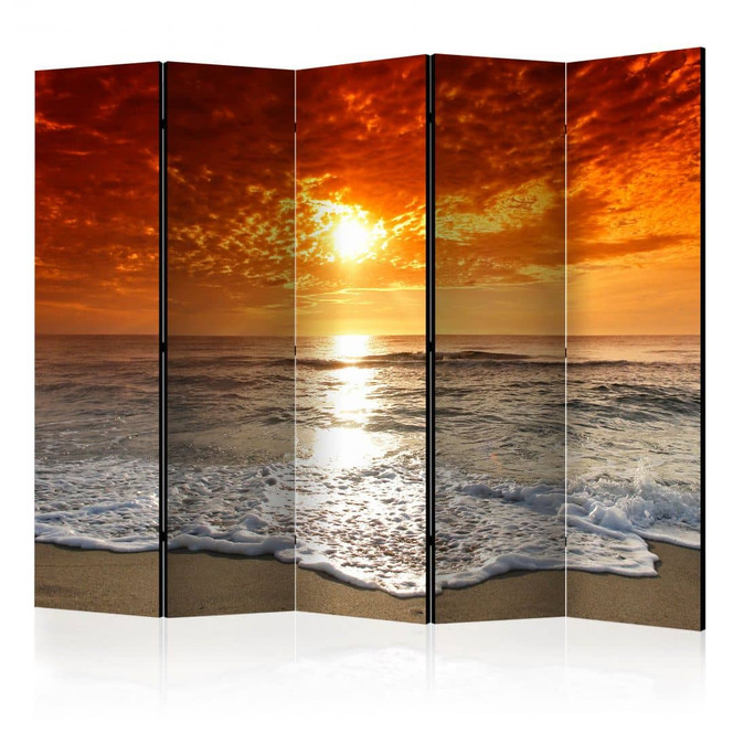Paravent, Raumteiler freistehend, Trennwand - Marvelous sunset II, 5-teilig - einseitig bedruckt - 225 x 172 cm