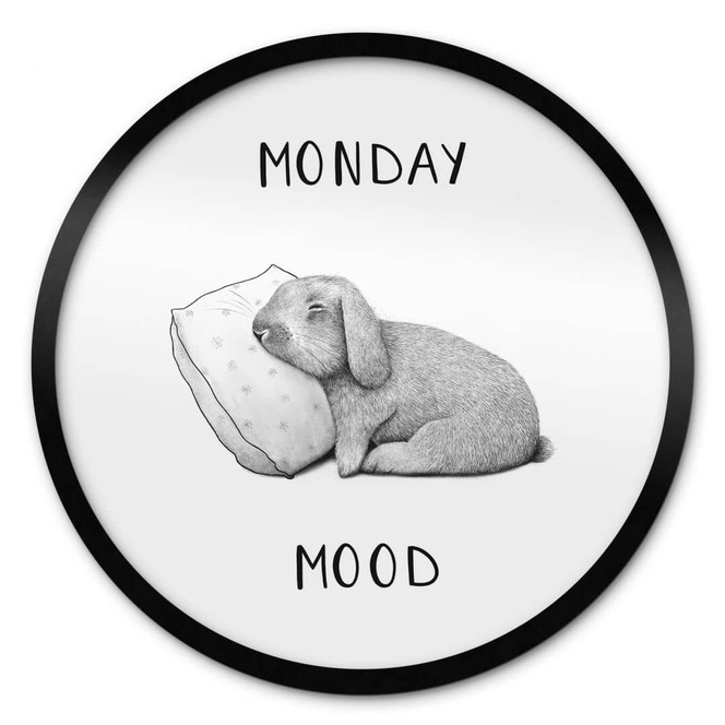 Poster Monday mood - Hase am Montagmorgen - Korenkova - Rund