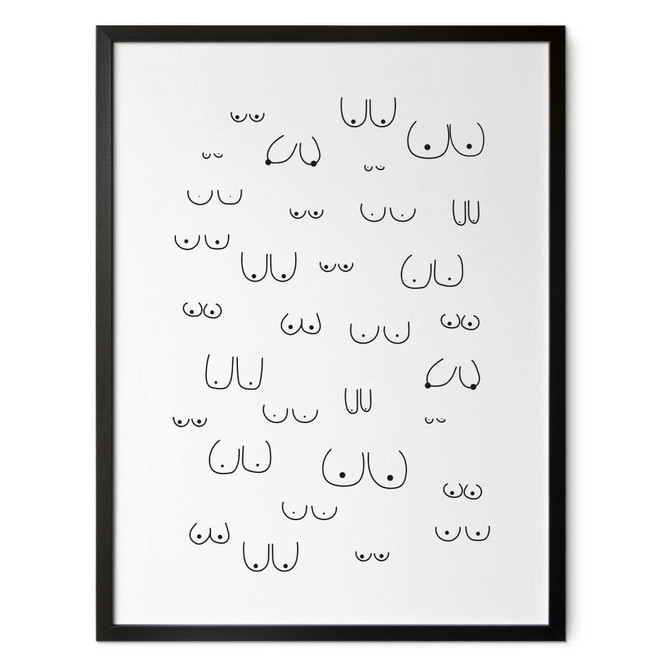 Schwarz-weiss Poster Line Art - Vielfalt der Weiblichkeit - Kerr-Dineen