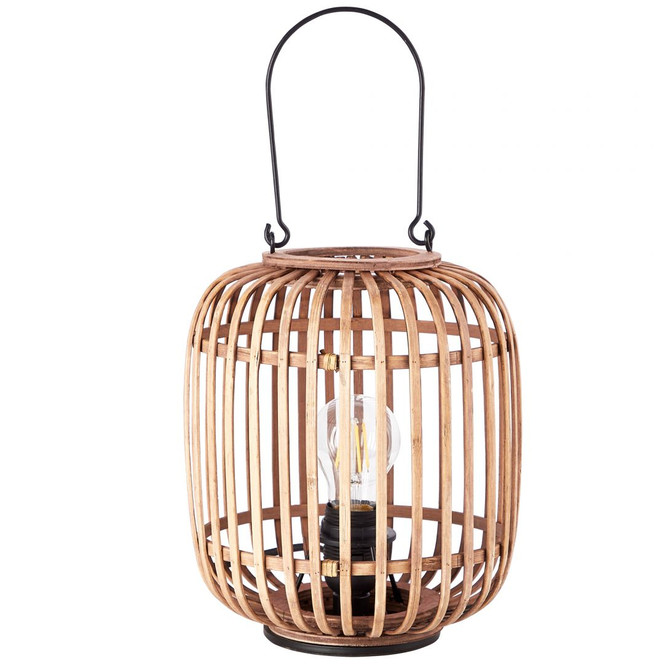 Tischleuchte Willi, braun, 26.5 x 21.5 cm, Bambus Innenleuchte