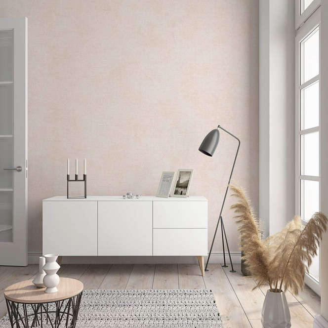 Vliestapete mit moderner einfarbiger Optik und Struktur in beige Uni