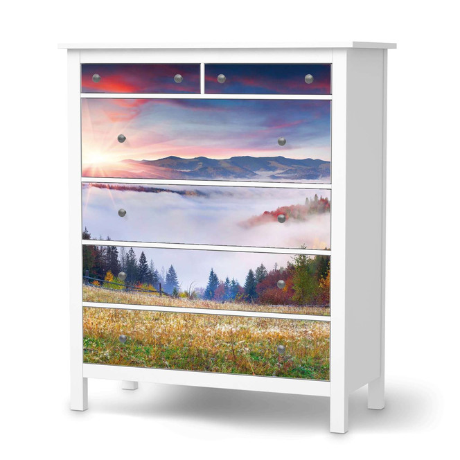 Klebefolie IKEA Hemnes Kommode 6 Schubladen - Herbstwald- Bild 1