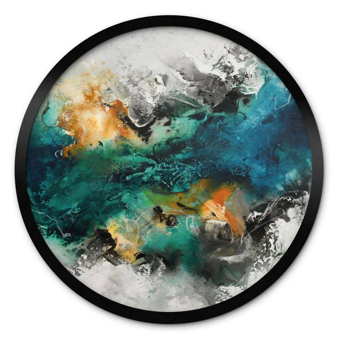 Poster Farbnebel abstrakt - Fedrau - Rund