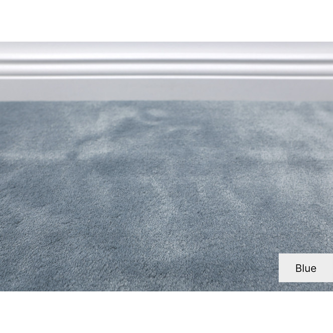 Samantha Velours Teppichboden Meterware Wunschmass in Blue