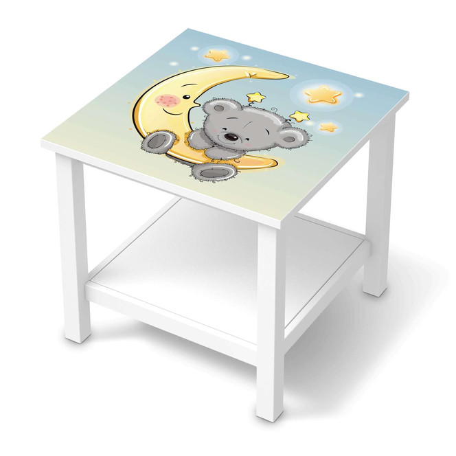 Möbel Klebefolie IKEA Hemnes Tisch 55x55cm - Teddy und Mond- Bild 1
