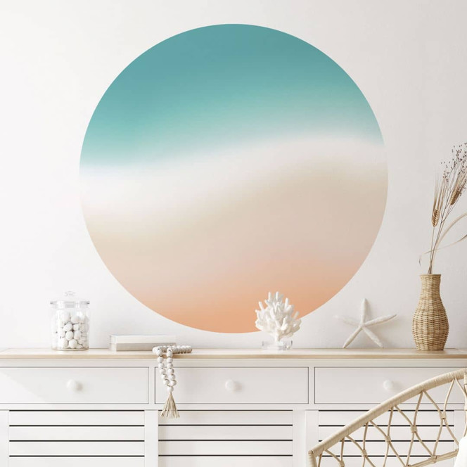 Wandtattoo Ombre - Wellen am Strand - Rund