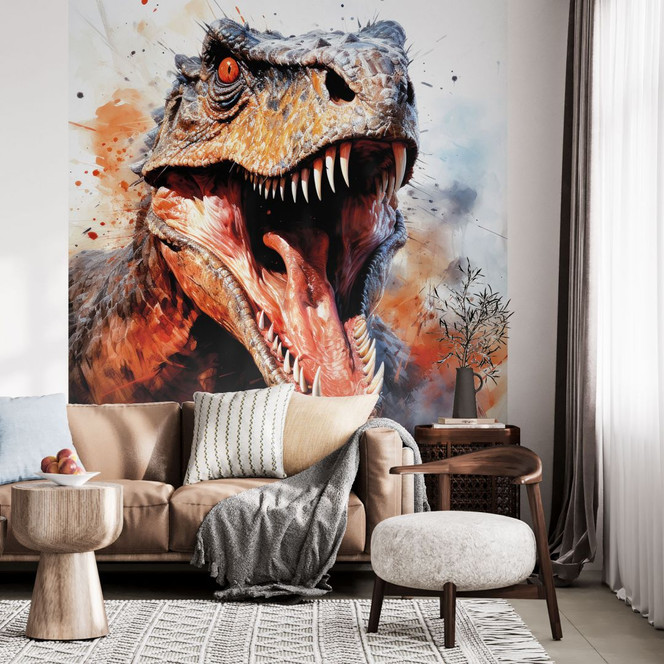 Fototapete Dinosaurier - T-Rex: Das wilde Gesicht der Urzeit - Jaszke