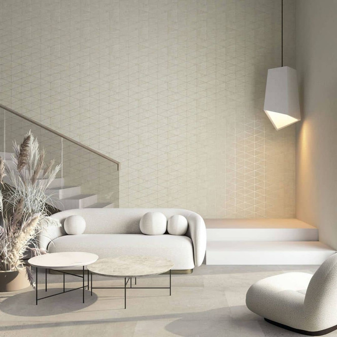 Vliestapete mit geometrischem Muster, Dreiecken beige Grafisch