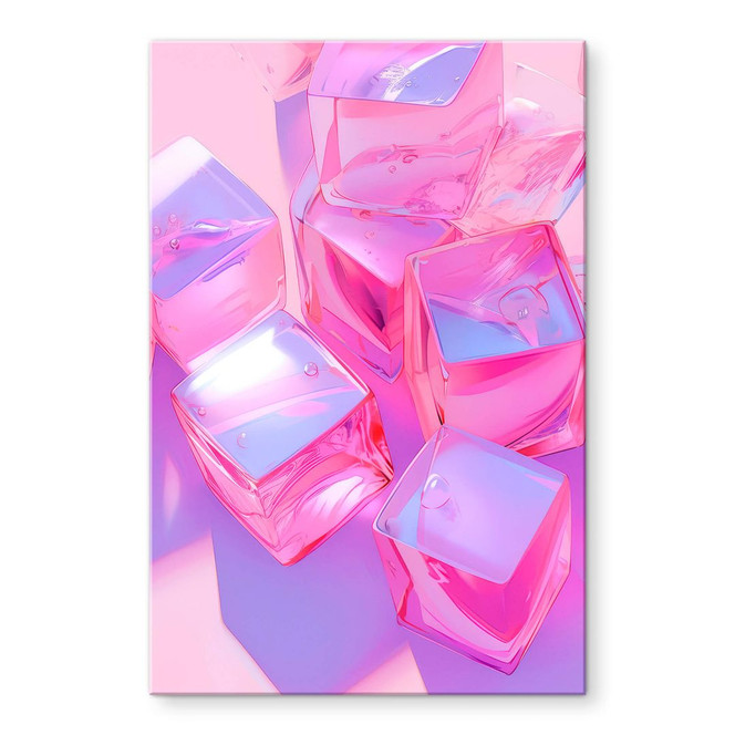 Acrylglasbild Treechild - Pinke Eiswürfel