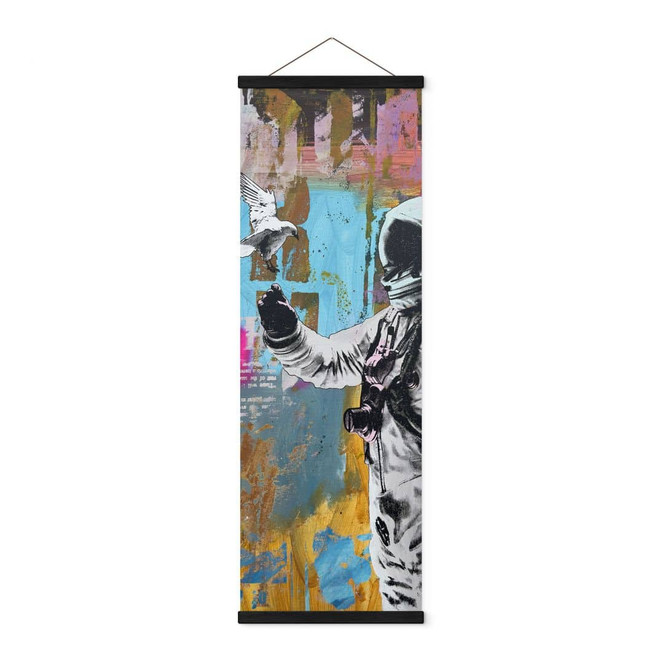 Stoffbild Astronaut mit Taube - Kuryliuk - Panorama