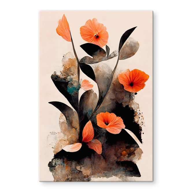 Acrylglasbild Korallenrote Mohnblumen - Treechild