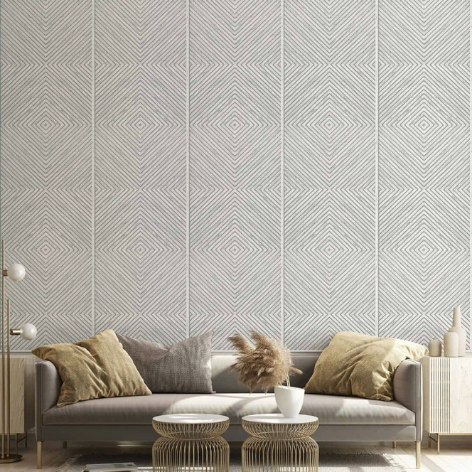 Vliestapete Holz, Geometrisch Holzoptik Geometrisch, Landhaus matt in Weiss