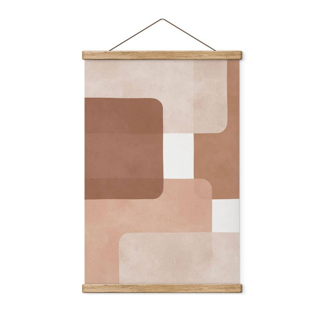 Stoffbild Boho Abstraktion in Beige-braun - Costa