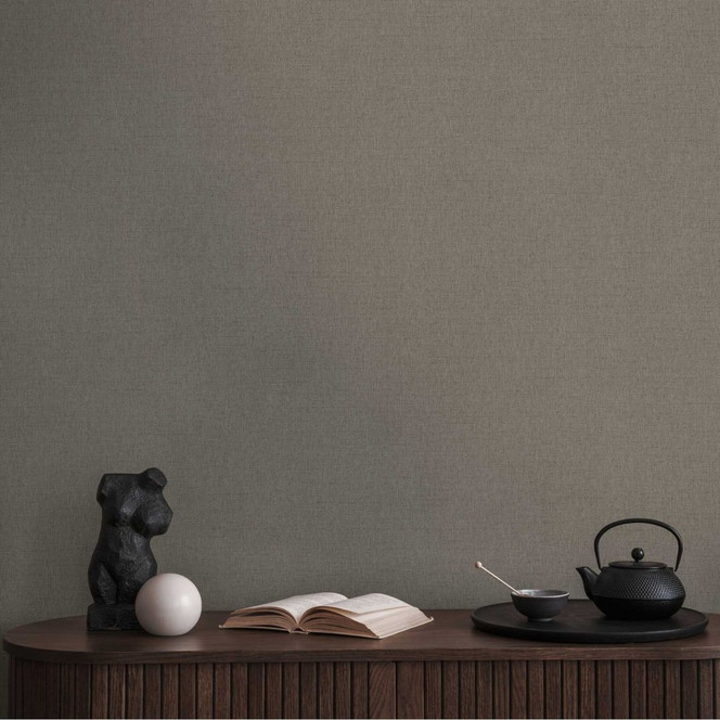 Strukturtapete in Leinenoptik Dunkelgrau – Elegante Vliestapete