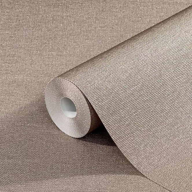 Vliestapete mit leichter Textiloptik als Uni Kupfer Struktur