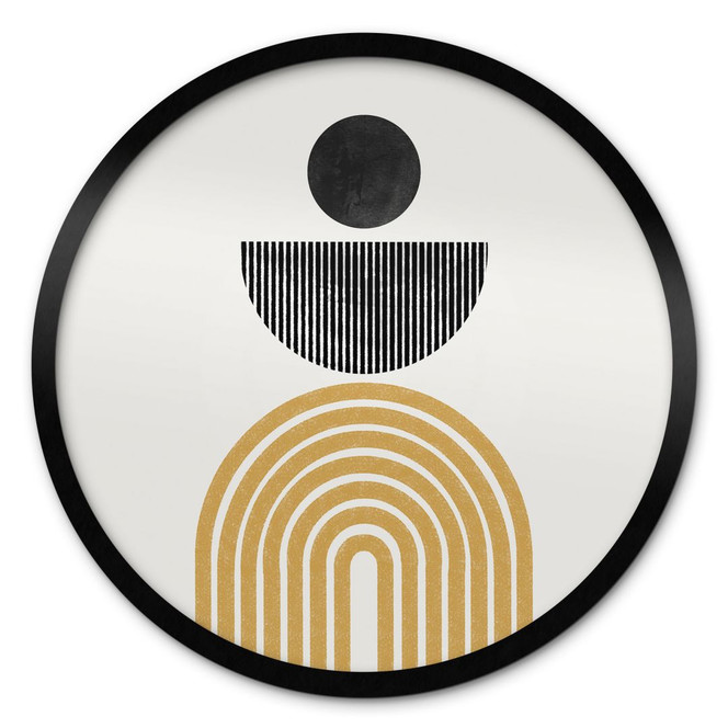 Poster Abstrakte Komposition mit Kreis und Halbbogen - The Miuus Studio - Rund