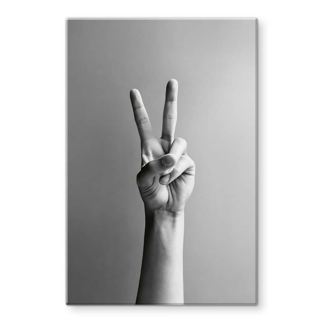 Glasbild Victory Hand - Zeichen des Friedens und Sieges - Bühler