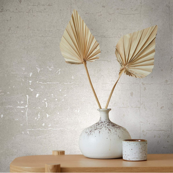 Vliestapete mit glänzender Betonoptik grau Struktur