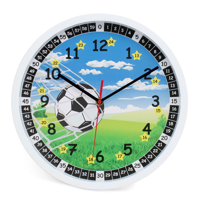 Wanduhr Kinder mit Fussball | rund | Ø30 cm - Bild - 1