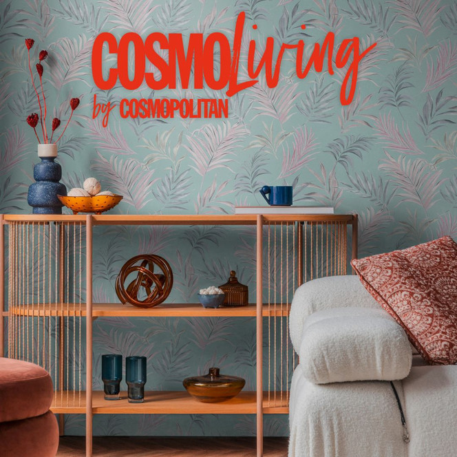 COSMOPOLITAN florale Tapete Türkis Rosa - Vliestapete mit Blättern Wohnzimmer