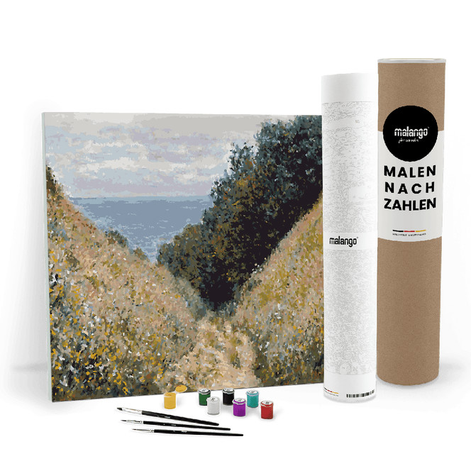 Malen nach Zahlen Leinwandbild - Monet - Strasse in La Cavée, Pourville
