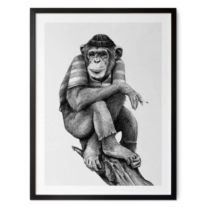 Poster Streetstyle Affe mit Zigarette - Koubou