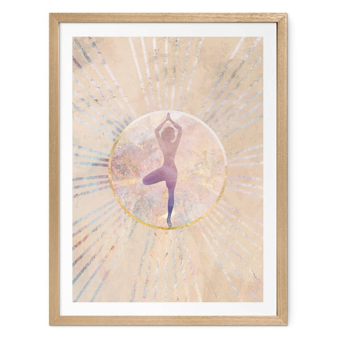 Poster Yoga Baumhaltung im Sonnenkreis - Manovski