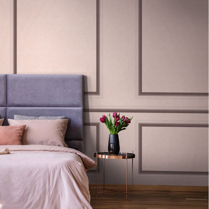 Bordüre in Rosa mit Streifen für Wohnzimmer, Schlafzimmer 5.00 x 0.088 m