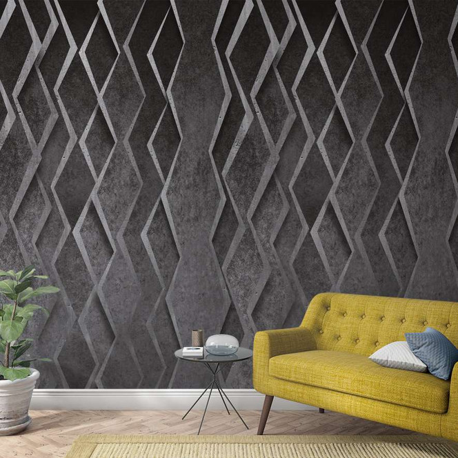 Fototapete in 3D-Optik Anthrazit ,Grafisch 2.70 x 1.59 m