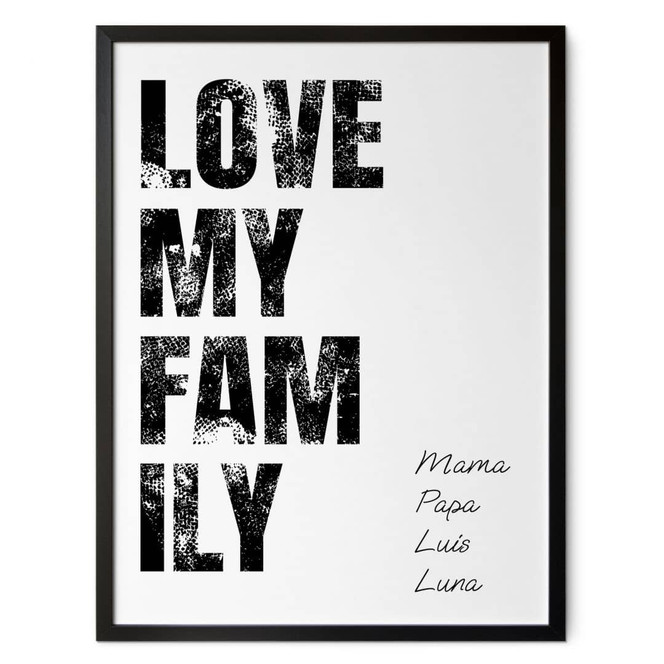 Personalisierbares Poster Love my Family