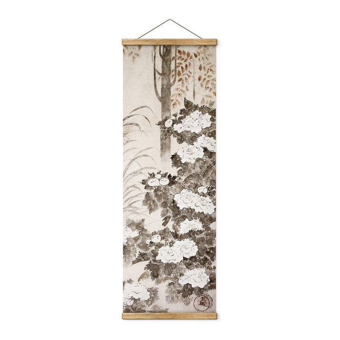 Stoffbild Kagei - Pfingstrosen - Panorama