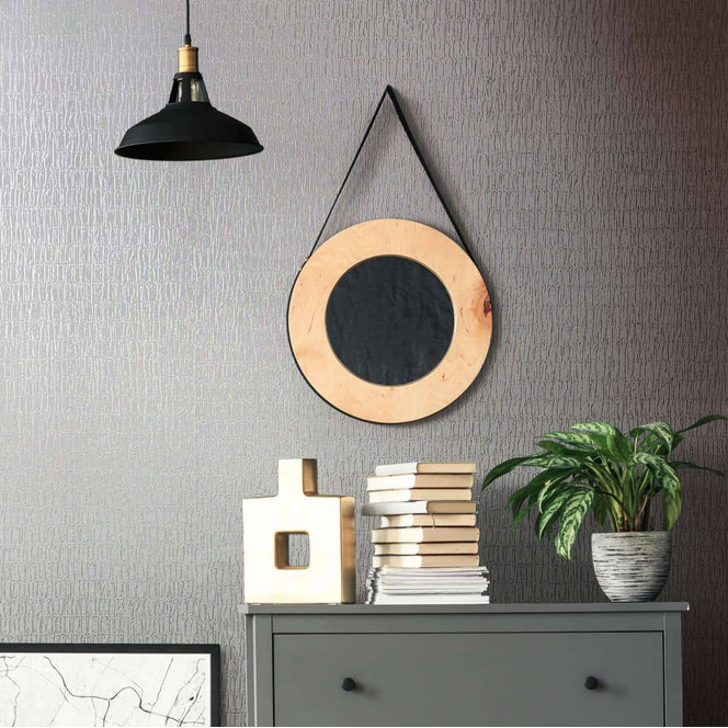 Vliestapete mit textilem Uni grau Struktur