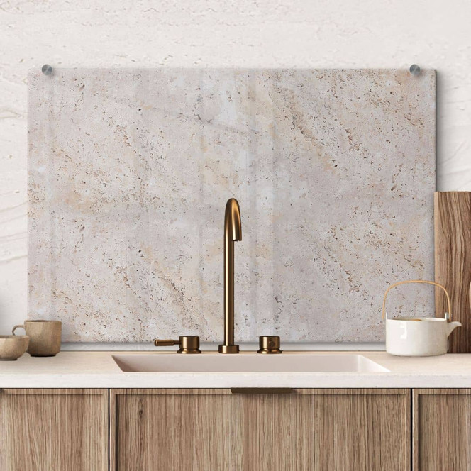 Spritzschutz Textur einer beigen Steinmauer - Pictufy Studio