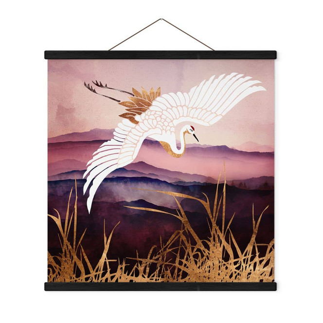 Stoffbild Eleganter Kranich - SpaceFrog Designs