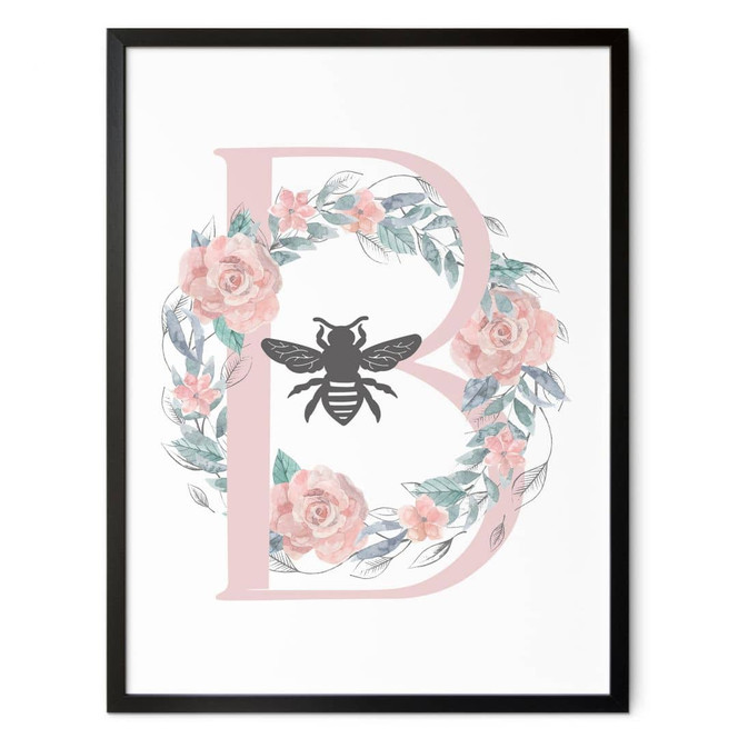 Poster Biene mit Blumenkranz - inspiriert von Bridgerton