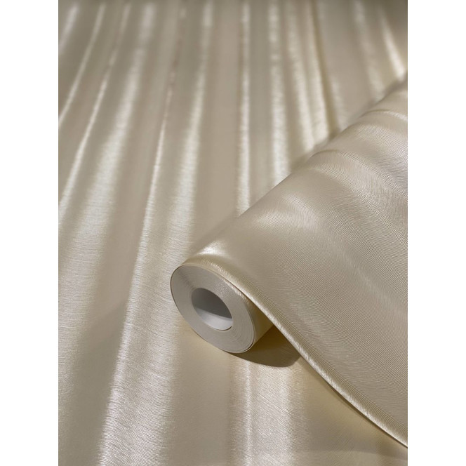 Vliestapete in Streifen mit Glanzeffekt beige Welle von Harald Glööckler