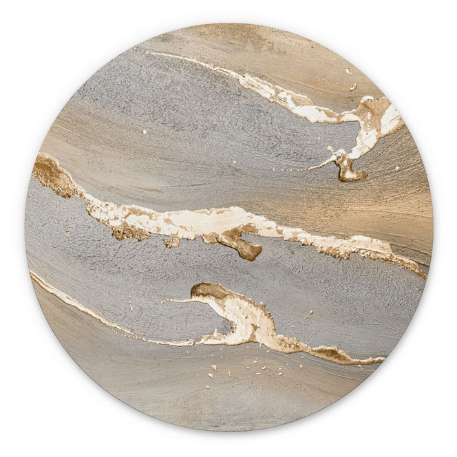 Wandbild Goldener Sand - Purina-Purite - Alu-Dibond - Rund