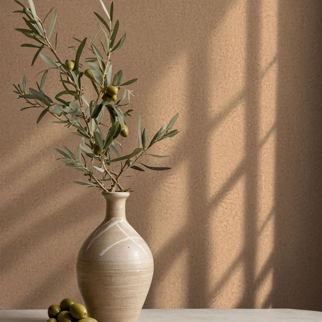 Vliestapete in Braun Strukturierte Putzoptik Uni