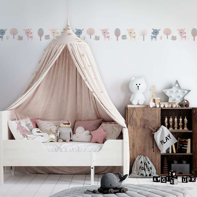 Bordüre, Vliesbordüre Kids Walls weiss, blau, rosa